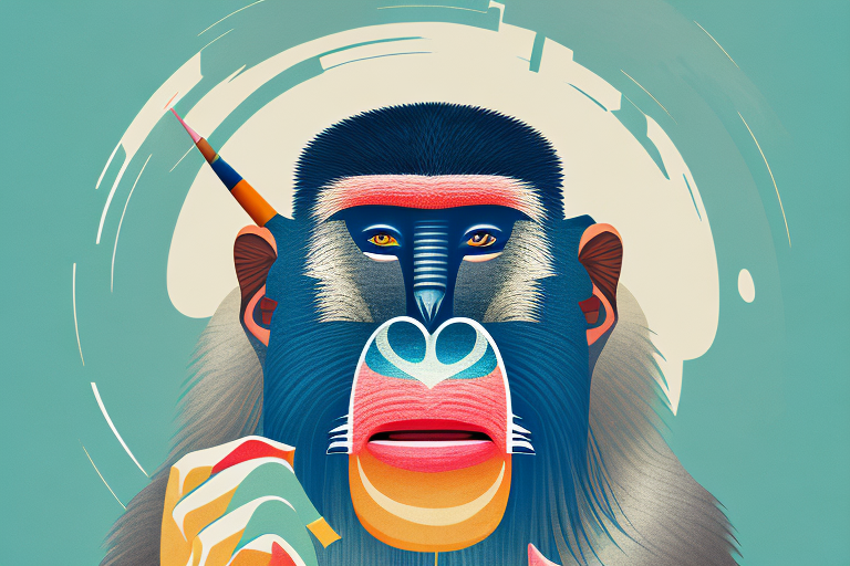 A book cover featuring a celebrity with a mandrill in the background