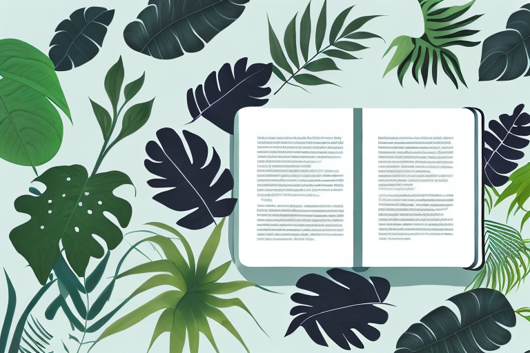 A book surrounded by a variety of plants and animals to represent nonfiction author marketing in the biology niche